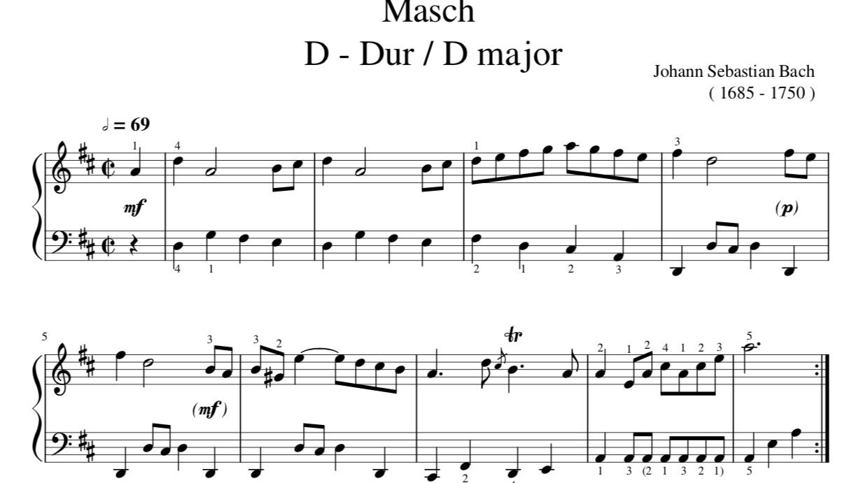 Masch  D - Dur / D major