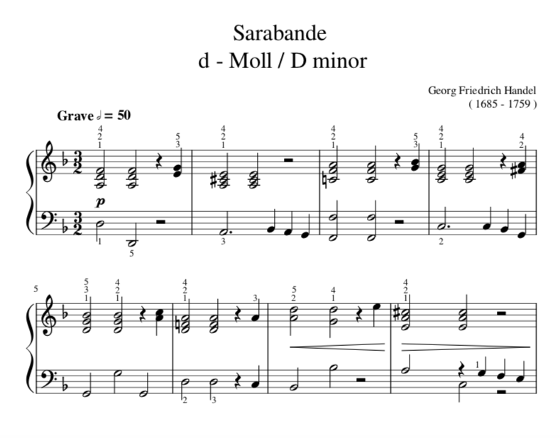 Sarabande  d - Moll / D minor